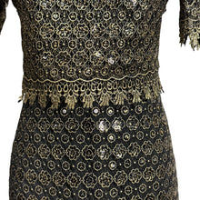 Load image into Gallery viewer, Badgley Mischka Bronze Lace Sequin Sheath Dress NWT Size 6 SC1542 Cocktail Party
