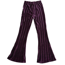 Load image into Gallery viewer, Purple Velvet Bell Bottom Pull on Pants Size Small
