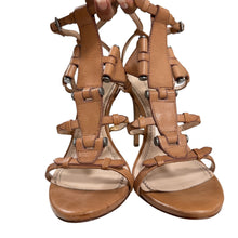 Load image into Gallery viewer, Pour La Victoire Tan Leather Sandal Stilettos Size 10
