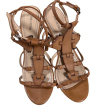 Load image into Gallery viewer, Pour La Victoire Tan Leather Sandal Stilettos Size 10
