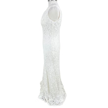 Load image into Gallery viewer, Lace V-Neck Sheath Wedding Dress Size 8
