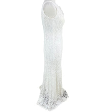 Load image into Gallery viewer, Lace V-Neck Sheath Wedding Dress Size 8

