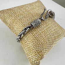 Load image into Gallery viewer, 925 sterling silver braided chain bracelet hook closure
