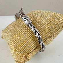 Load image into Gallery viewer, 925 sterling silver braided chain bracelet hook closure
