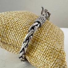 Load image into Gallery viewer, 925 sterling silver braided chain bracelet hook closure
