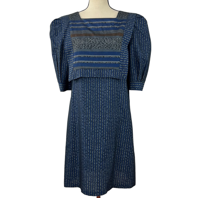 Vintage Square Neck Puff Sleeves Lace Shift Dress