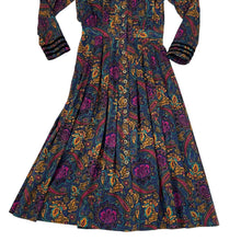Load image into Gallery viewer,  Vintage Paisley Floral Praire Cottage Core Maxi Dress 
