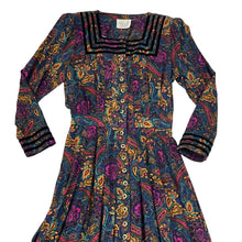 Load image into Gallery viewer, Vintage Paisley Floral Prairie Cottage Core Maxi Dress Size Medium/Large
