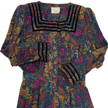Load image into Gallery viewer,  Vintage Paisley Floral Praire Cottage Core Maxi Dress 
