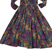 Load image into Gallery viewer,  Vintage Paisley Floral Praire Cottage Core Maxi Dress 
