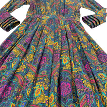Load image into Gallery viewer,  Vintage Paisley Floral Praire Cottage Core Maxi Dress 

