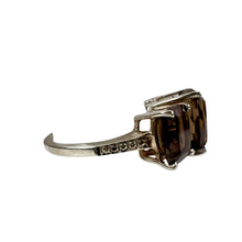Load image into Gallery viewer, Sterling Silver Smoky Topaz Cushion Cut Stone Ring Size 7.25
