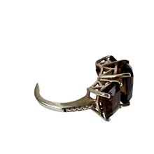 Load image into Gallery viewer, Sterling Silver Smoky Topaz Cushion Cut Stone Ring Size 7.25
