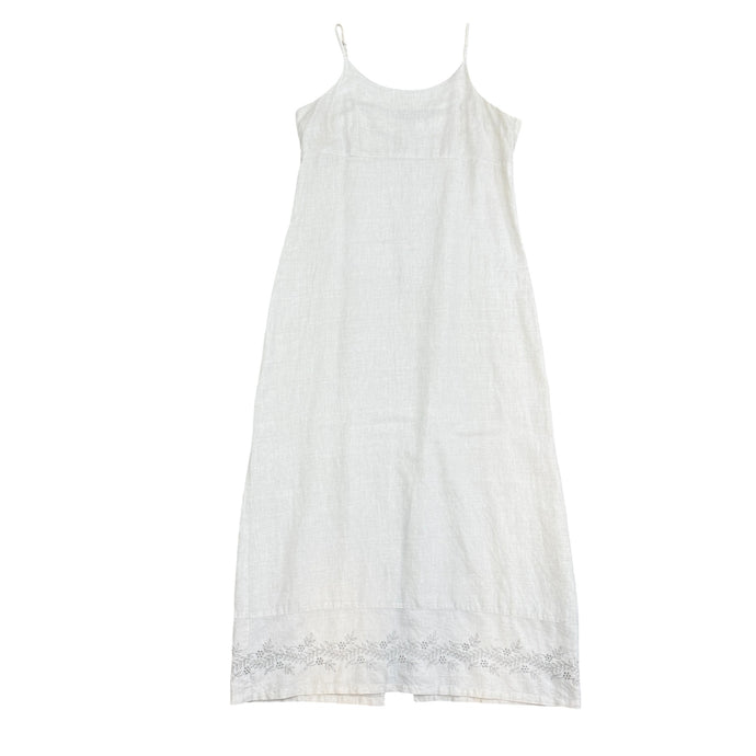 Spaghetti Strap Long Linen Cotton Blend Dress Large