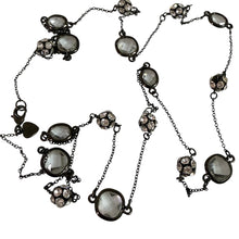 Load image into Gallery viewer, Vintage Brighton Long Station Necklace Faceted Crystal Pavé Ball Beads 38"
