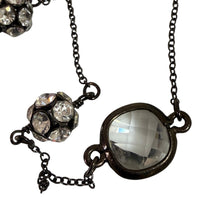 Load image into Gallery viewer, Vintage Brighton Long Station Necklace Faceted Crystal Pavé Ball Beads 38"
