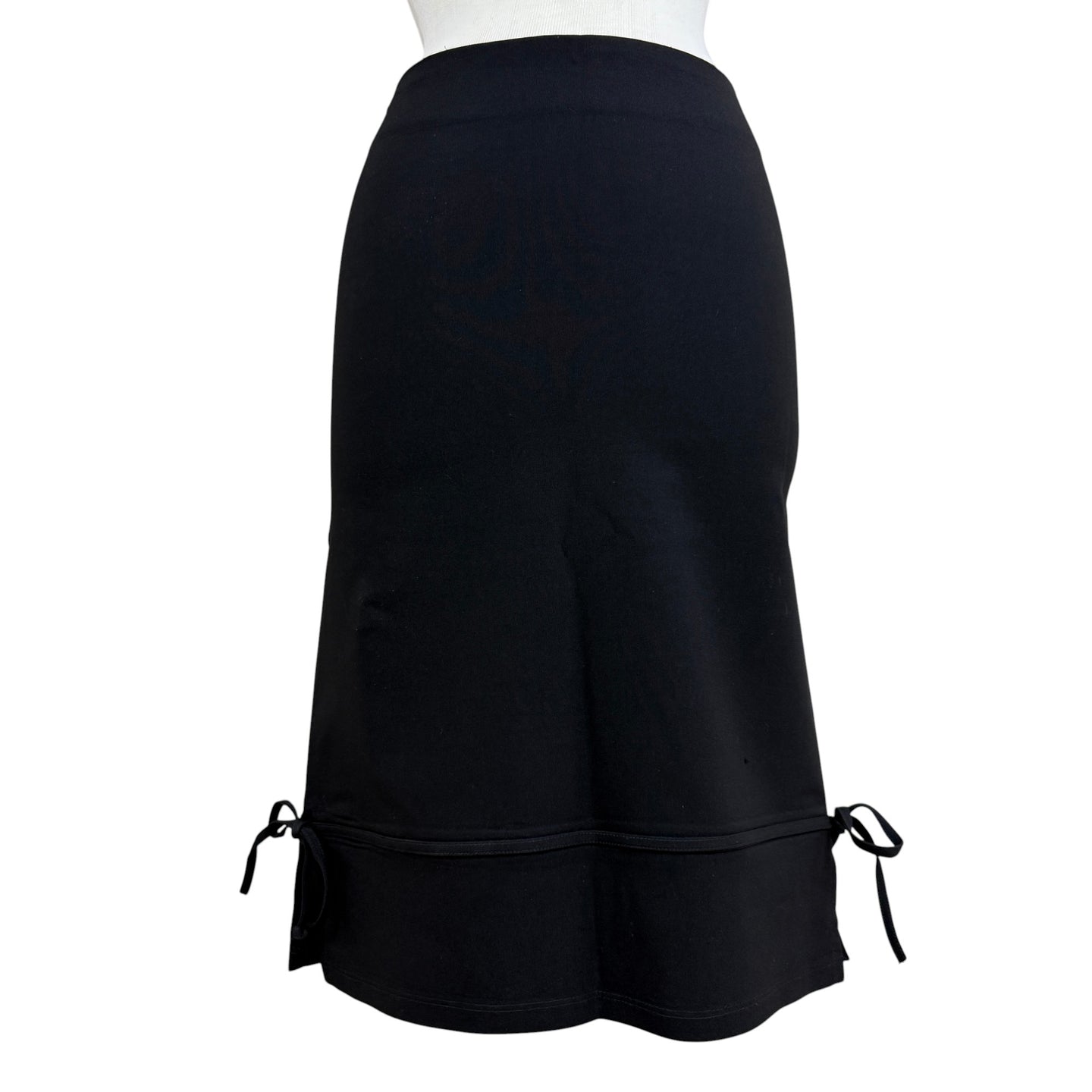 VTG 90s Black Pencil Skirt w Bows Size Small