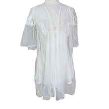 Load image into Gallery viewer, VTG White Lace Baby Doll Nighty Set Size Small

