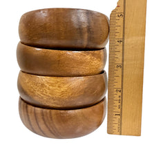Load image into Gallery viewer, Vintage Mid-Century Monkey Pod Wood Snack Bowls Set of 4
