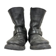 Load image into Gallery viewer, Harley-Davidson Black Leather Side-Zip Motorcycle Boots Buckle Lug Sole Size 10

