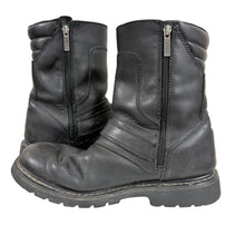 Load image into Gallery viewer, Harley-Davidson Black Leather Side-Zip Motorcycle Boots Buckle Lug Sole Size 10
