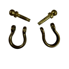 Load image into Gallery viewer, Solid Brass Bow Shackle Keychains Screw Pin D-Ring Heavy Duty Hardware Pair
