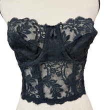 Load image into Gallery viewer, Vintage Lace Black Lace Bustier 36C

