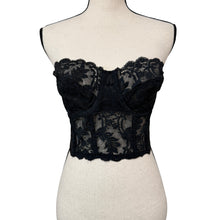 Load image into Gallery viewer, Vintage Fleur de Lace by Smoothie Black Lace Bustier 36C
