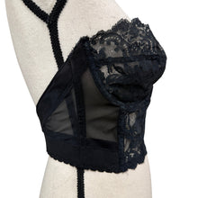 Load image into Gallery viewer, Vintage Fleur de Lace by Smoothie Black Lace Bustier 36Cc
