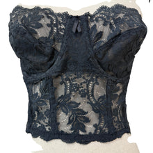Load image into Gallery viewer, Vintage Fleur de Lace by Smoothie Black Lace Bustier 36Cc
