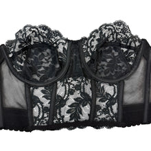 Load image into Gallery viewer, Vintage Lace Black Lace Bustier 36C
