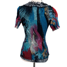 Load image into Gallery viewer, Y2K Crinkle Abstract Sequin Ruffle Top Size Small
