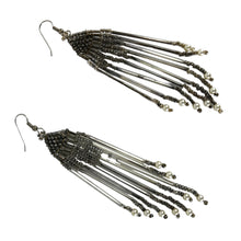 Load image into Gallery viewer, Vintage Native American Beaded Dangle Earrings 4.5&quot; 
