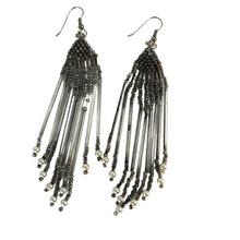 Load image into Gallery viewer, Vintage Native American Beaded Dangle Earrings 4.5&quot; 
