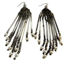 Load image into Gallery viewer, Vintage Native American Beaded Dangle Earrings 4.5&quot; 
