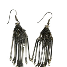 Load image into Gallery viewer, Vintage Native American Beaded Dangle Earrings 4.5&quot; 
