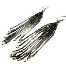 Load image into Gallery viewer, Vintage Native American Beaded Dangle Earrings 4.5&quot; 
