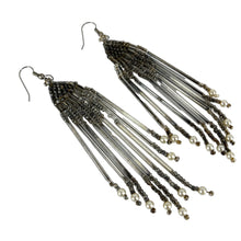 Load image into Gallery viewer, Vintage Native American Beaded Dangle Earrings 4.5&quot; 
