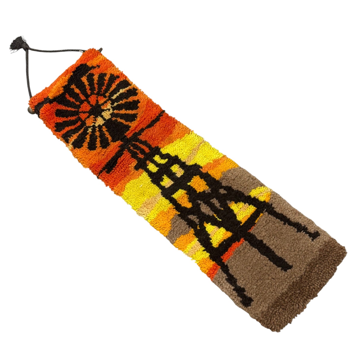 Vintage Sunset Latch Hook Wall Hanging