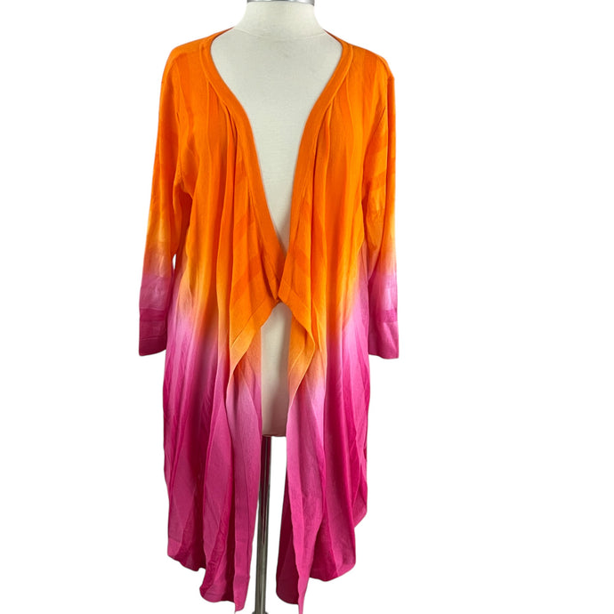 Pink & Orange Ombre Duster Sweater Size Large
