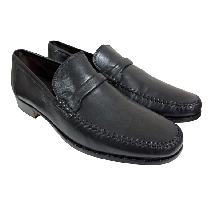 Vintage 90s Bruno Magli Black Leather Loafers Size 9.5