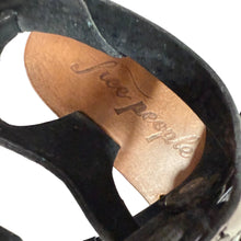 Load image into Gallery viewer, Free People Grey Leather Gladiator Sandals Strappy Ankle Wrap Size 6
