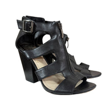 Load image into Gallery viewer, Vince Camuto Black Peep Toe Block Heel Peep Toe Size 6.5
