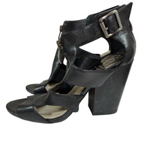 Load image into Gallery viewer, Vince Camuto Black Peep Toe Block Heel Peep Toe Size 6.5
