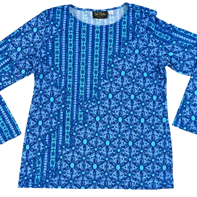 Bob Mackie Blue Long Sleeve Top Size Small 