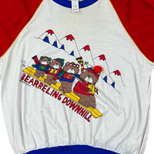 Load image into Gallery viewer, Vintage 80s Ringer Skiing Bears Shirt Size L
