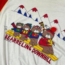 Load image into Gallery viewer, Vintage 80s Ringer Skiing Bears Shirt Size L
