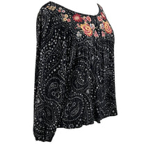 Load image into Gallery viewer, Savanna Jane Embroidered Floral Boho Peasant Top Size S
