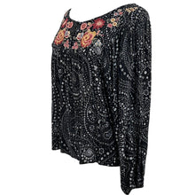 Load image into Gallery viewer, Savanna Jane Embroidered Floral Boho Peasant Top Size S
