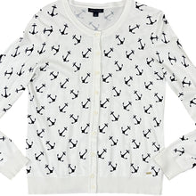 Load image into Gallery viewer, Tommy Hill Nautical Anchor Cardigan Sweater Size M

